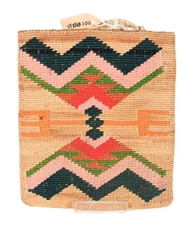 Miniature Corn Husk Bag ca. 1960s  Size 5.5" L x 4.5" W