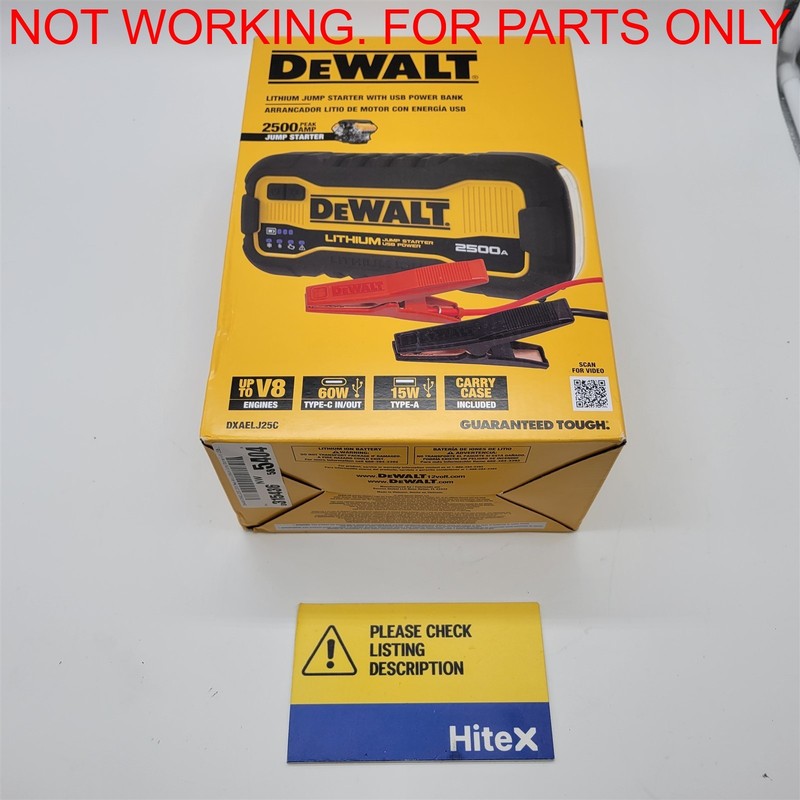 DeWalt DXAELJ25C 2500 Peak Amp Lithium Jump Starter -NOT WORKING-