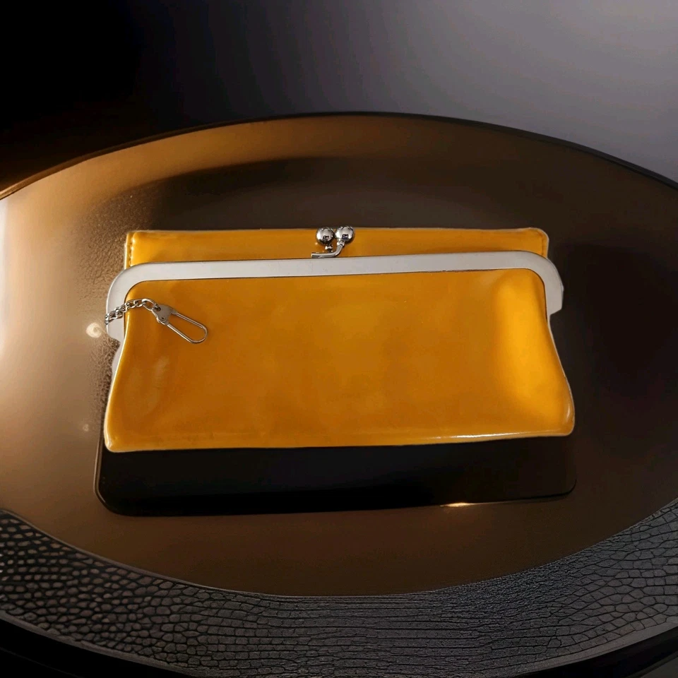 Cartera sin asas Hobo International Rachel de cuero para mujer vintage amarilla beso  Foto 3 de 4