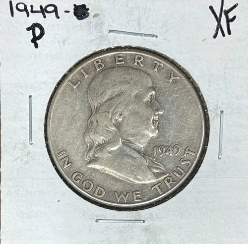 1949 FRANKLIN SILVER HALF DOLLAR ~ XF ~ NICE COIN ~ 90% SILVER