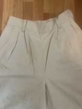 Vintage Cheryl Tiegs High Waist Pants Linen Pleated Tapered Leg 80s 90s Sz 14