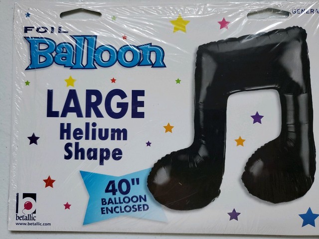 XL 40 Inch Musical Note Mylar Foil Balloon - Eighth Note Shape Helium Balloon For Concerts & Parties