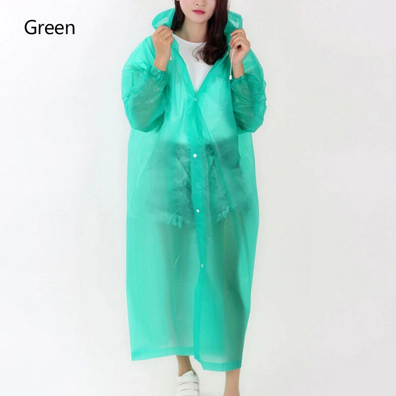 Women Men Waterproof Jacket Clear PVC Raincoat Rain Coat Hooded Poncho Rainweark - Image 4 of 4