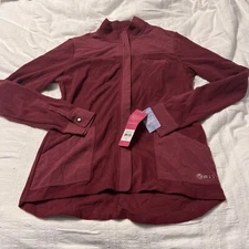 Fit by White Cross Women's S Zip Front Scrub Jacket Fleece # 456 Raspberry NWT