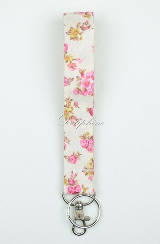 Multi color Double Layers Fabric Wristlets Key Fob Key Ring - Picture 25 of 26