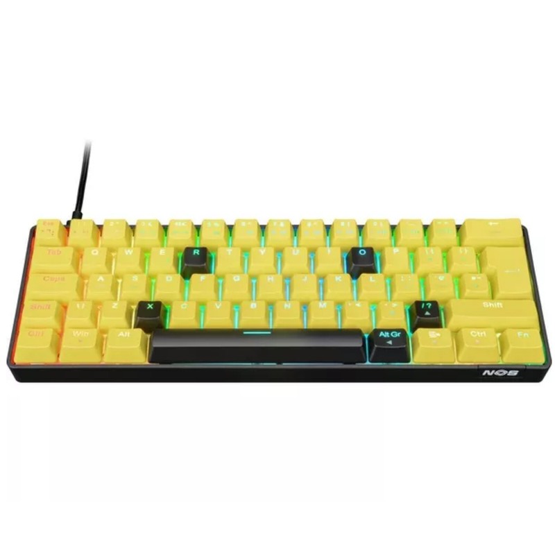 Nos C450 Mini Pro RGB 60% Gaming Keyboard Mechanical Wired Smyle Qwerty Layout