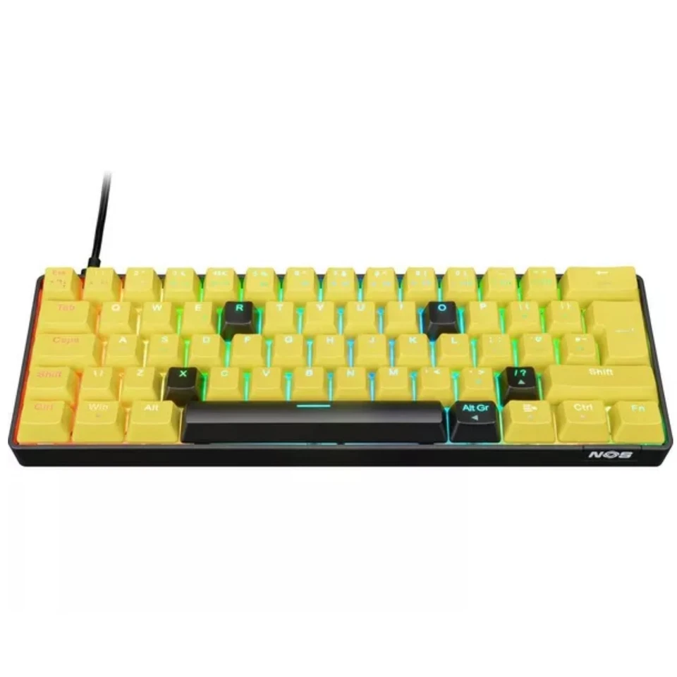 Nos C450 Mini Pro RGB Gaming Keyboard Mechanical Wired Riddle Qwerty Layout Uk