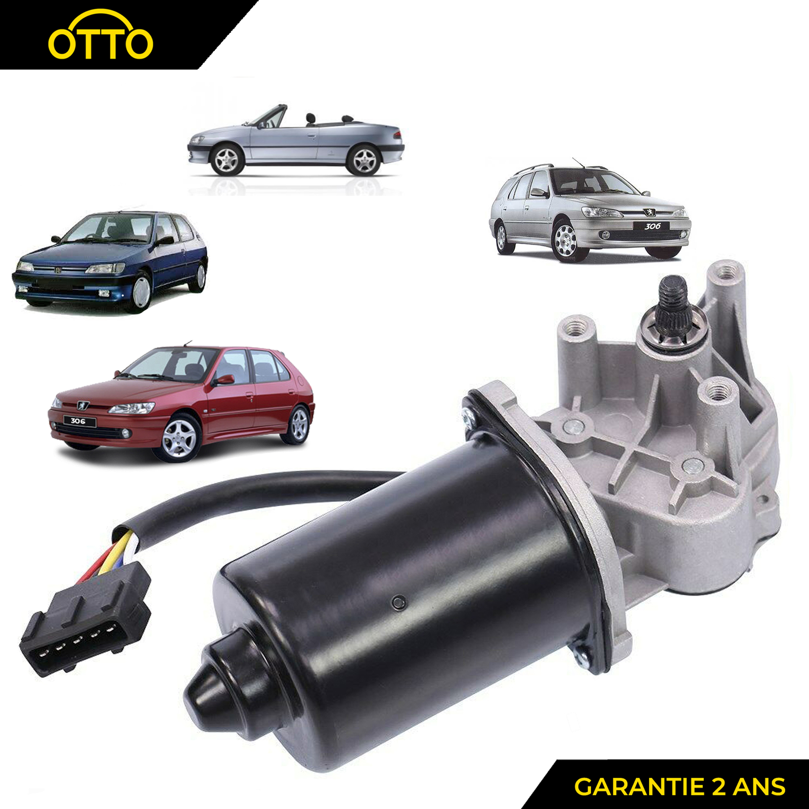 Moteur essuie-glace avant pour Peugeot 306 Break référence 640589 haute résistance