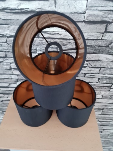 Lampenschirm, Ersatzschirm für Tisch-Pendelleuchte Schwarz/Gold, E14, von Trio - Bild 2 von 5