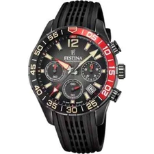 Festina Chrono Sport F205183 Mens Black Rubber Strap Analog Quartz Wristwatch