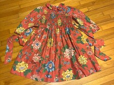 VTG Strasburg Lace Smocked Floral Dress Size 8