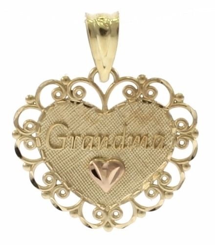 14kt Yellow Gold "Grandma" Heart Charm - Picture 1 of 1
