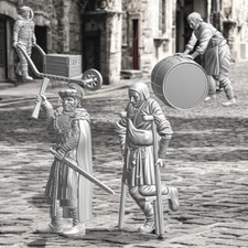 Civilians Street Scene x4 28mm Medieval Wargame  Display Miniatures