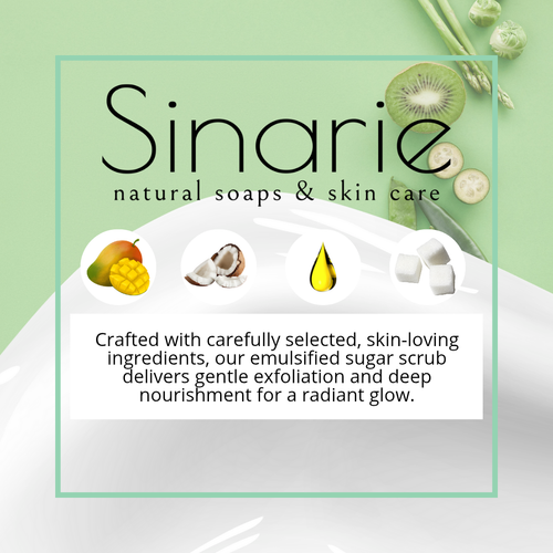 Sinarie Exfoliating Sugar Scrub for Body – Hydrating Moisturizing Body Polish - Picture 59 of 83
