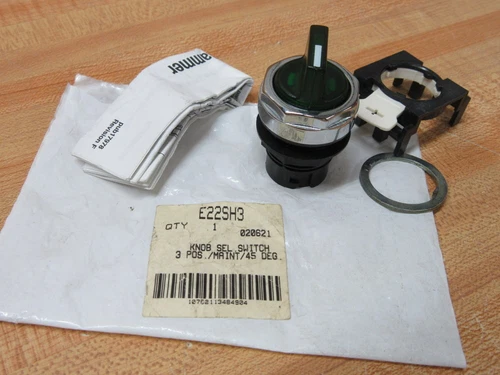 Cutler Hammer E22SH3 Eaton Knob Selector Switch W/O Bulb Holder