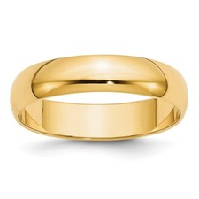 14k Yellow Gold 5mm Round Wedding Band Ring Gift For Men Size 10