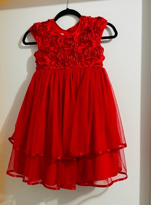 Pippa & Julie red roses Valentine's Day dress girl size 7