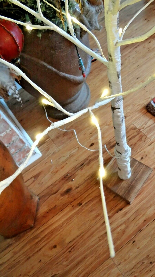Artificial White Birch Twig Tree With Lighted Branches Rustic Christmas Décor - Image 4 of 4