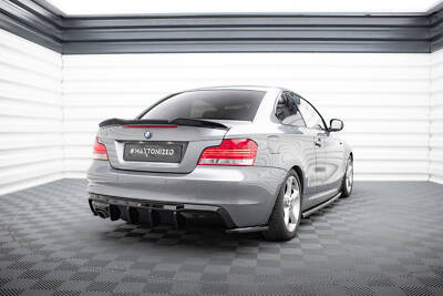 Heck Spoiler Aufsatz Abrisskante 3D für BMW 1er M-Paket E82 schwarz Hochglanz
