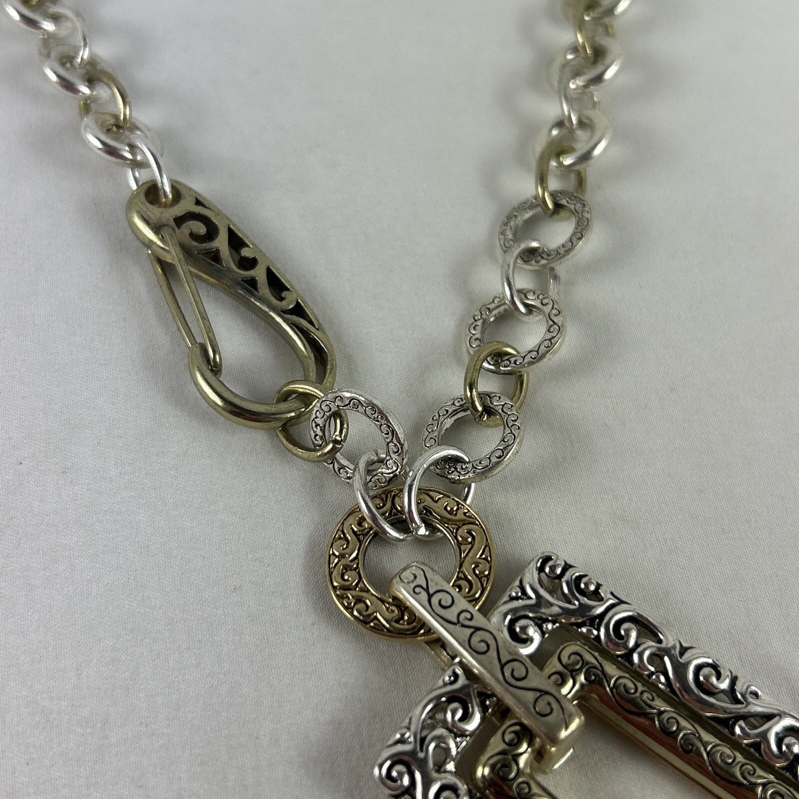 Statement Necklace Double Frame Pendant Large Cla… - image 4