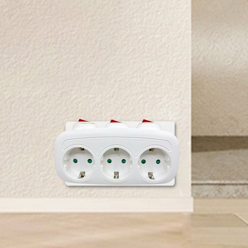 3 Horizontal Socket Power Adapter Power Converter Socket for Living Room Bedroom - Bild 12 von 12