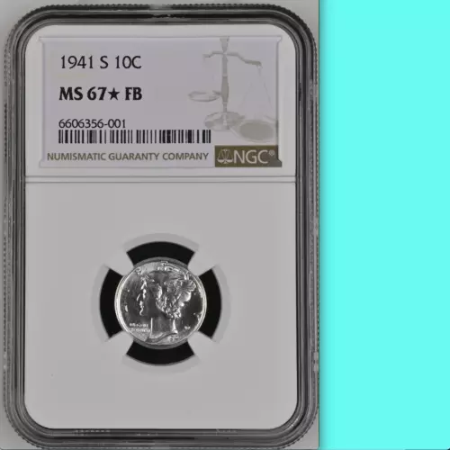 1941-S NGC MS67FB* STAR Looks Prooflike! Beautiful Bright White Mercury Dime 10C