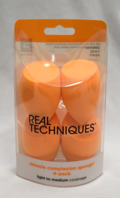Real Techniques 1553 Miracle Complexion Sponges - Orange, Pack of 4