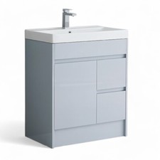 BEST QUALITY 100% Waterproof Light Grey Vanity Unit 750mm - PVC-INCLUDING BASIN