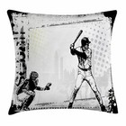 American Sport Team Rustic Design Silhouette Decorative Square  Pillow Case 