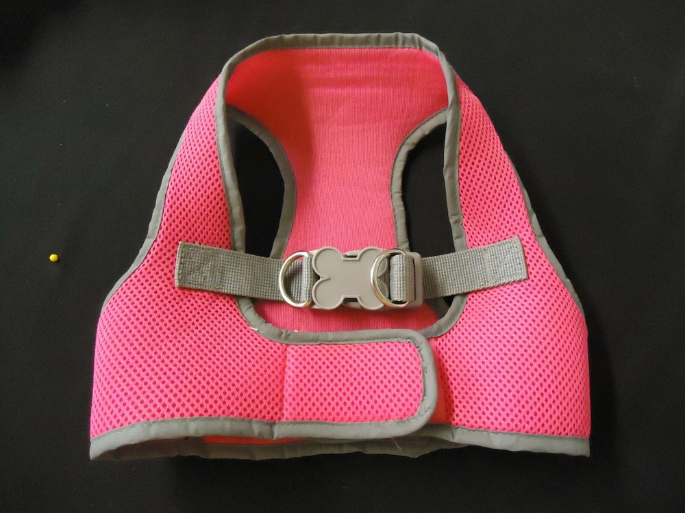 DOG HARNESS Fuchsia Neon Pink Grey Size Large Worn Once