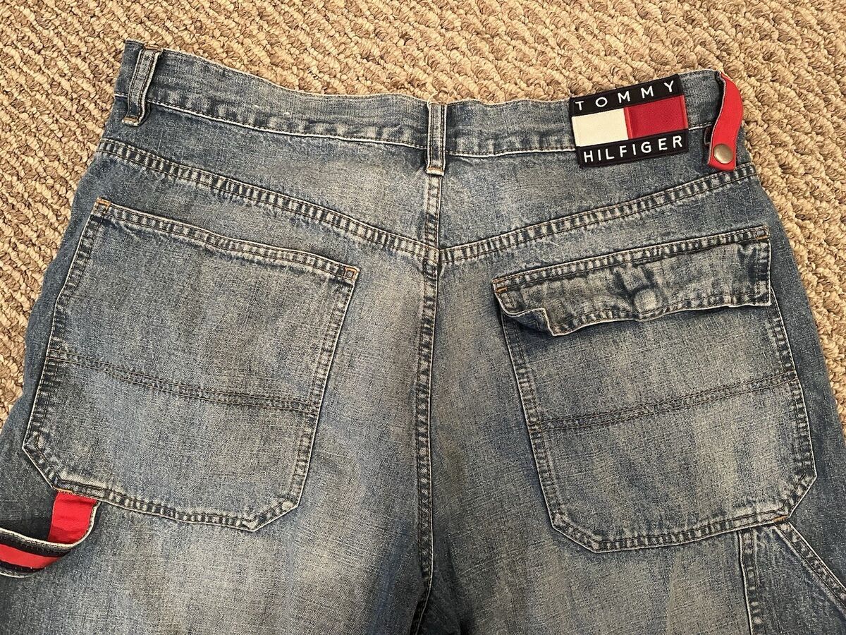 Vintage 90s Tommy Hilfiger Carpenter Baggy Denim Shorts Vintage 90s Tommy Hilfiger Carpenter Baggy Denim Shorts