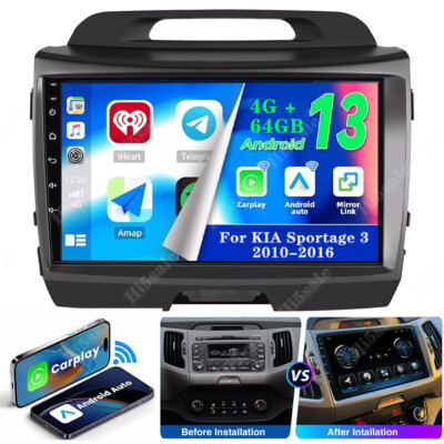 4+64GB For KIA Sportage 3 2010-2016 Android 13 Car Stereo Radio Carplay GPS Navi