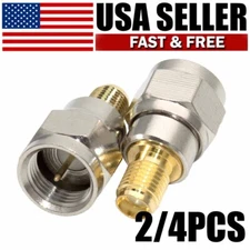 F-Type Male to SMA Female Plug Jack RF Coaxial Adapter Cable Connector 2/4PCS