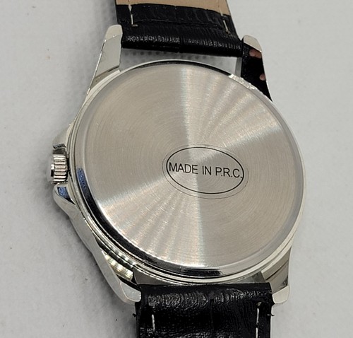 Mens Classic Lady Liberty Dial Silver Tone Black Faux Leather Strap Watch J8 - Picture 9 of 9