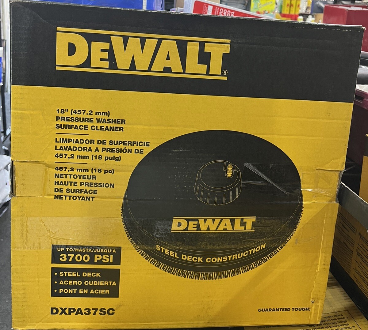 DeWalt DXPA37SC 18" Heavy Duty 3700PSI Pressure Washer Steel Surface