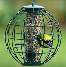 GLOBE CAGE SQUIRREL RESISTANT BIRD FEEDER PETITE ORB HEAVY DUTY STEEL BE160