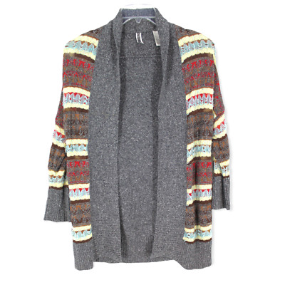 BKE Buckle Long Sleeve Boho Cardigan Large Lace Details patchwork grunge cottage
