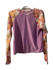 Girl One Piece Bathing Suit And Sunblock Shirt Kids Size 10-12 - 2 Items