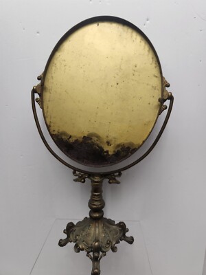 Golden Novelty Mfg. Co Chicago Rotating Mirror c.1890 Solid Brass Base 16 high