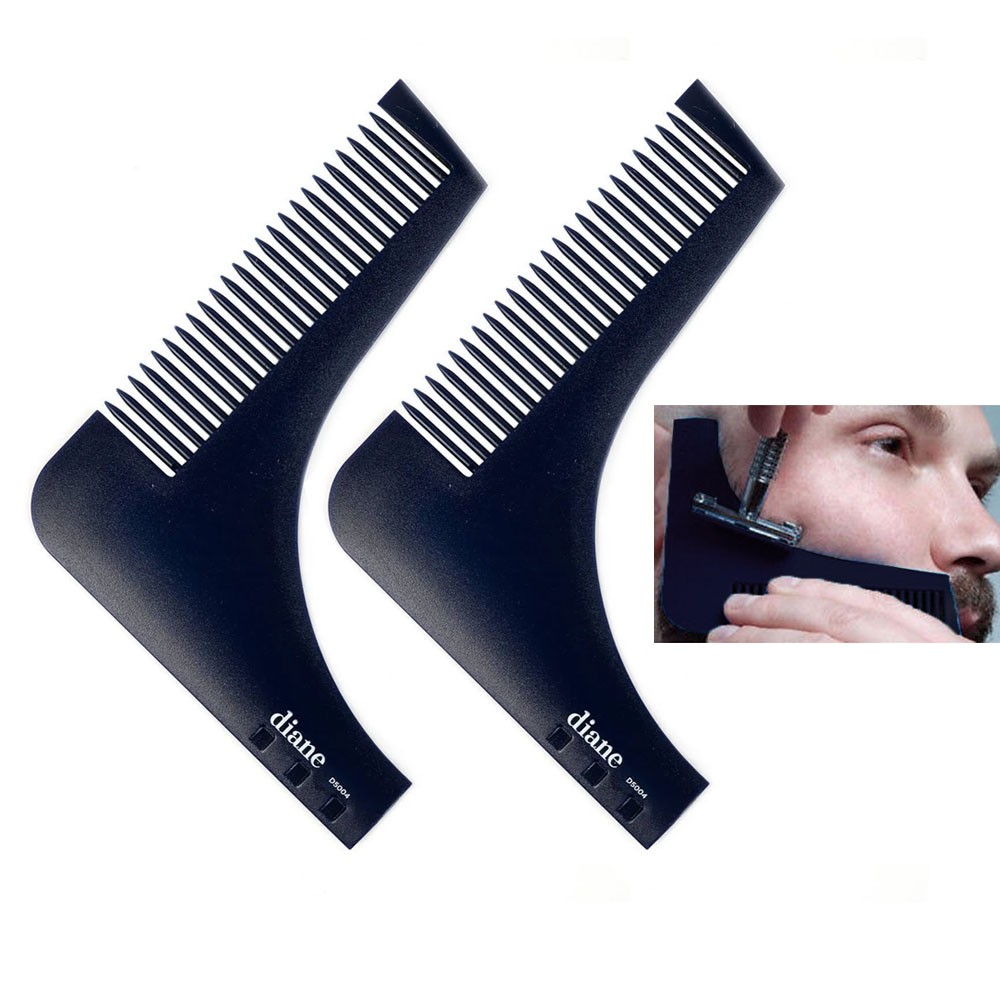 2 Pc Men's Grooming Beard Shaper Comb Hair Shaping Goatee Lineup Edging ...