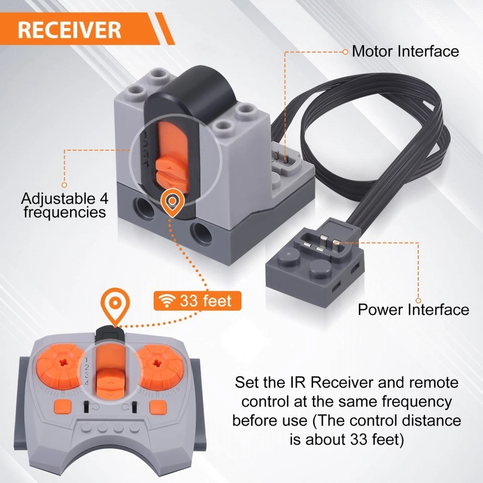 14-teiliges Fernbedienungs Motor Set für Lego Technik Powerfunctions Motor RC - Bild 4 von 4