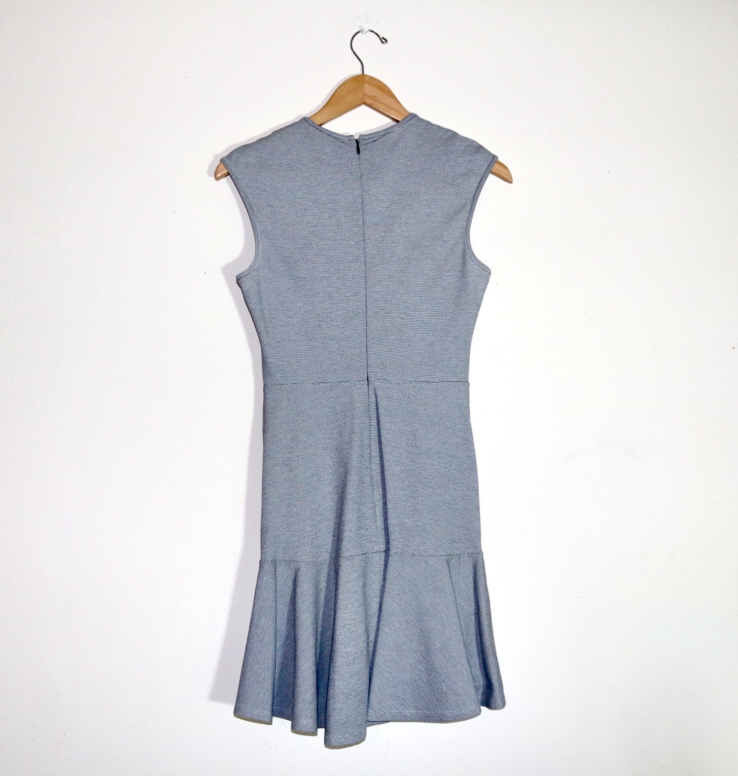 Theory Essential Flare Dress in Fixture Ponte Stripe (Black/White) Size: 0 thumbnail 3