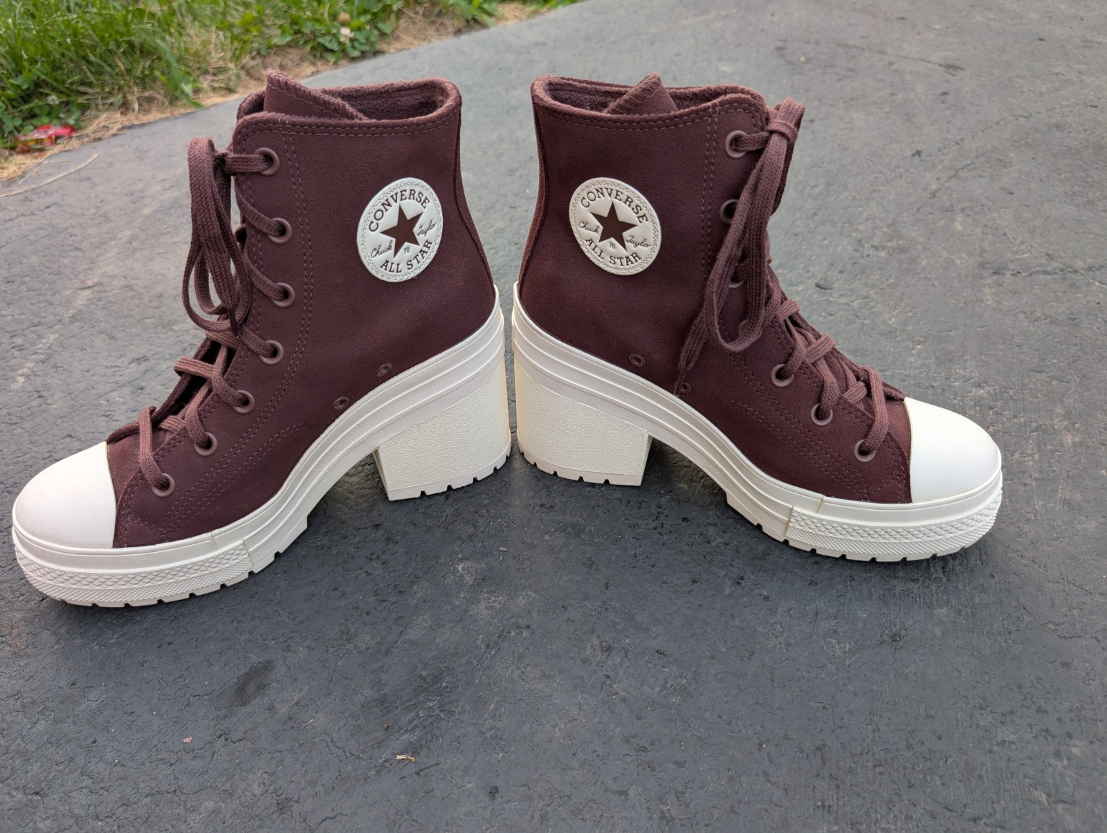 Converse Chuck 70 De Luxe Heeled Platform Womens Size 9 Suede Eternal Earth A06782C-image