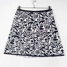 Old Navy Skirt Womens 12 Black White A Line Floral Bold Y2K Vintage Retro Style