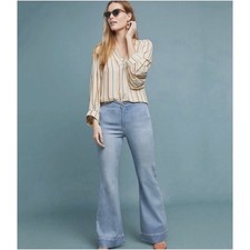 Pilcro and the Letterpress High Rise Bootcut Trouser Jeans Light Wash Size 29x31