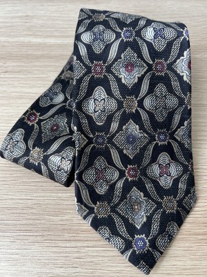 Robert Talbott Best of Class Black with White Geometric Silk Designer Tie
