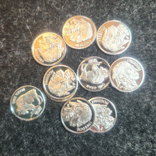 10 - 1 Gram .999 Fine Silver Lot - Buffalo Nickel L2846