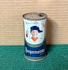 Burgermeister Beer Can ~ 11 OZ Flat Top Can ~ San Francisco California