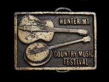 NB27147 VINTAGE 1970s  COUNTRY MUSIC FESTIVAL HUNTER MT  MUSIC BELT BUCKLE