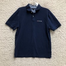 Tommy Hilfiger Polo Shirt Large Adult Blue Short Sleeve Performance Golf Mens L